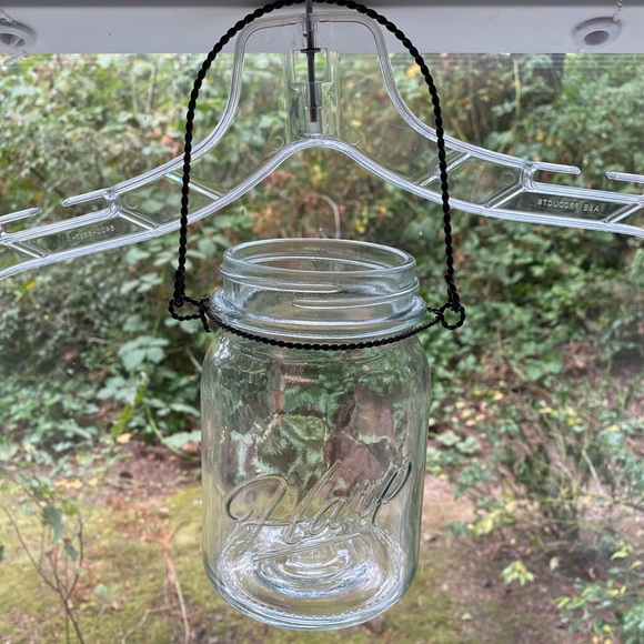 Set Of Three Beautiful Vintage Clear Glass Twisted Metal Hanging Lanterns, Vases - Picture 5 of 13